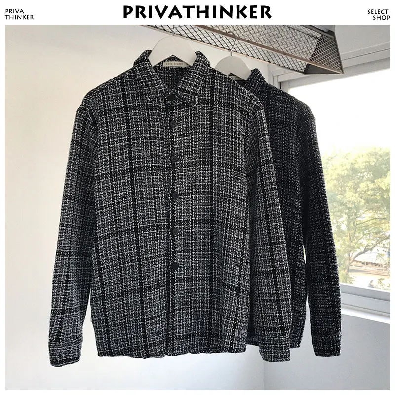 Privathinker для мужчин рубашка в клетку 2018 s Уличная рубашки с длинными рукавами