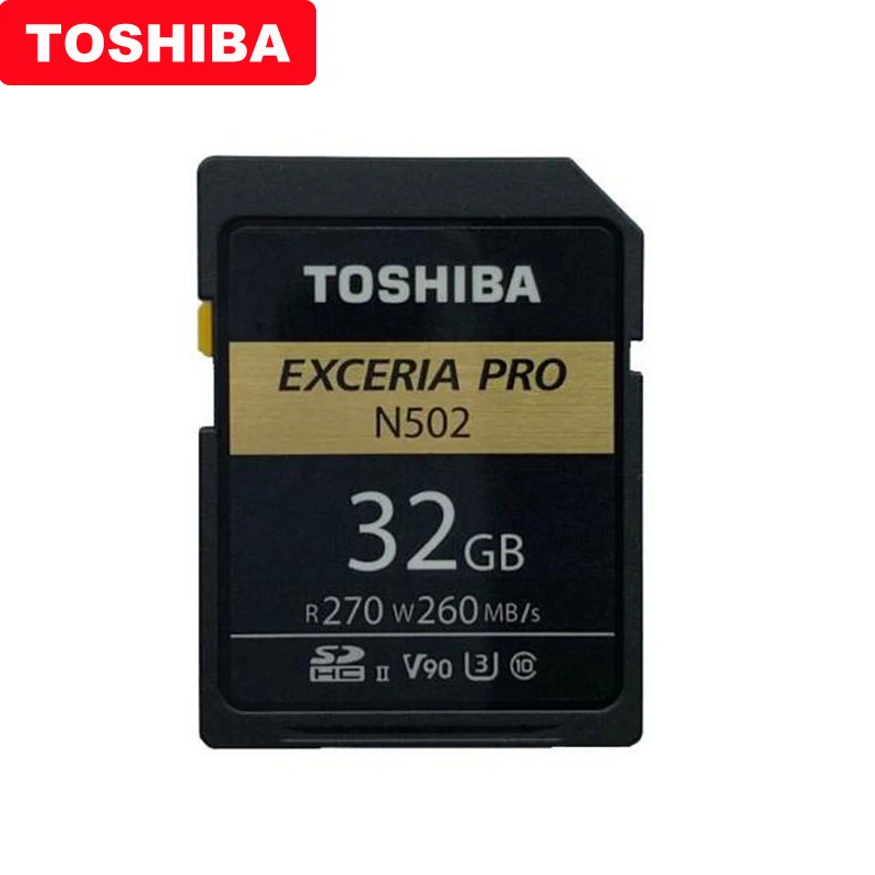 Toshiba sd карта 32 Гб SDHC U3 64 128 ГБ SDXC V90 UHS II карты памяти N502 EXCERIA PRO до 270 МБ/с. Поддержка 8 K