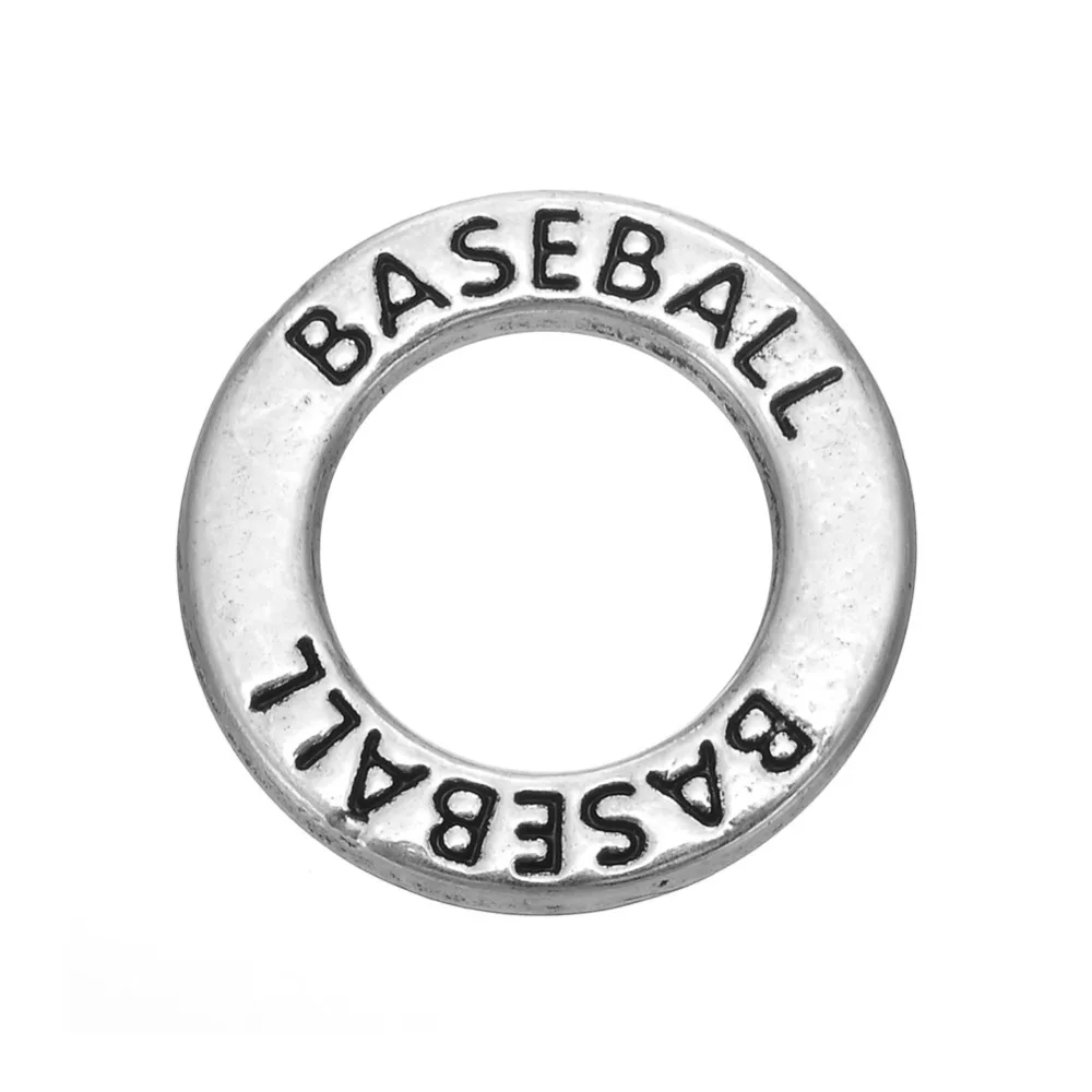 

Antique silver plated Baseball charm for bracelet