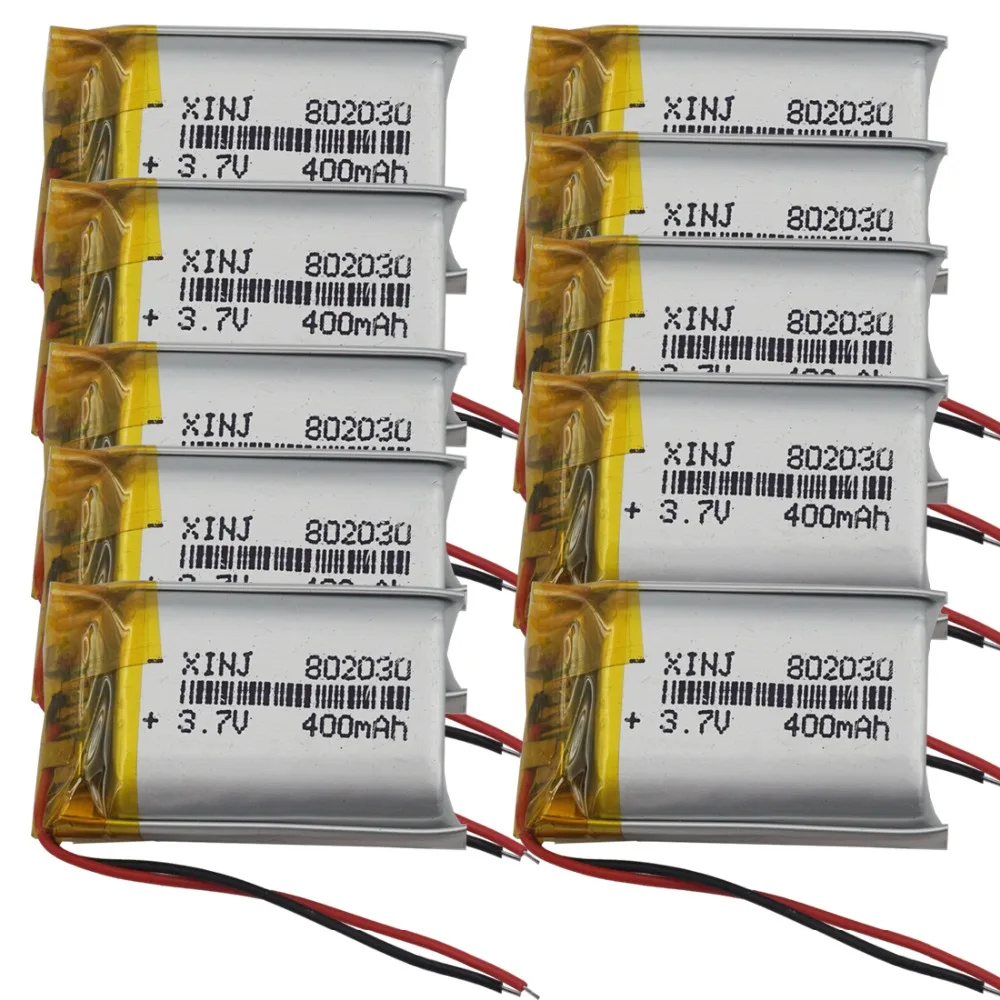 XINJ 3 7 V 400 mAh литий полимерный аккумулятор Li ion li po cell 802030 для MP4 Электронная книга