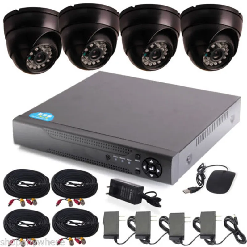 HD 4CH DVR Проводной Системы ВИДЕОНАБЛЮДЕНИЯ 4 шт. AHD 960 P 24 Лампы ИК Ночного Видения IP