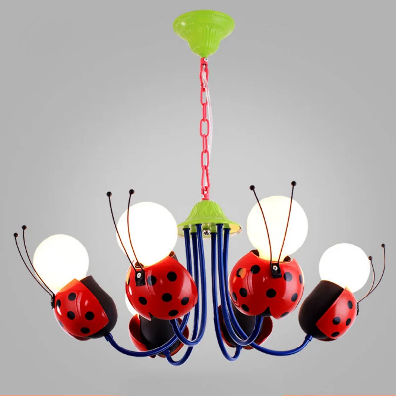 Children room droplight male girl bedroom contracted cartoon 7 star ladybug wall | Освещение