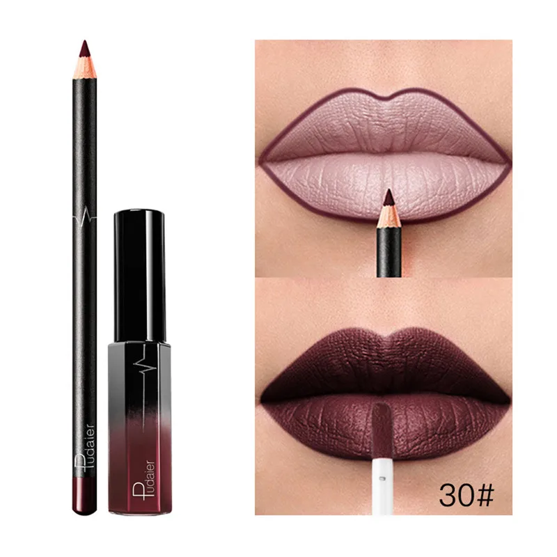 Pudaier Cosmetics 2 шт. бархатная матовая долговечная жидкость губная помада