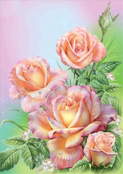 

5D DIY Pink Flowers Diamond Painting Full Square Diamond Embroidery Cross Stitch Kit Rhinestones Mosaic Flower Decoration