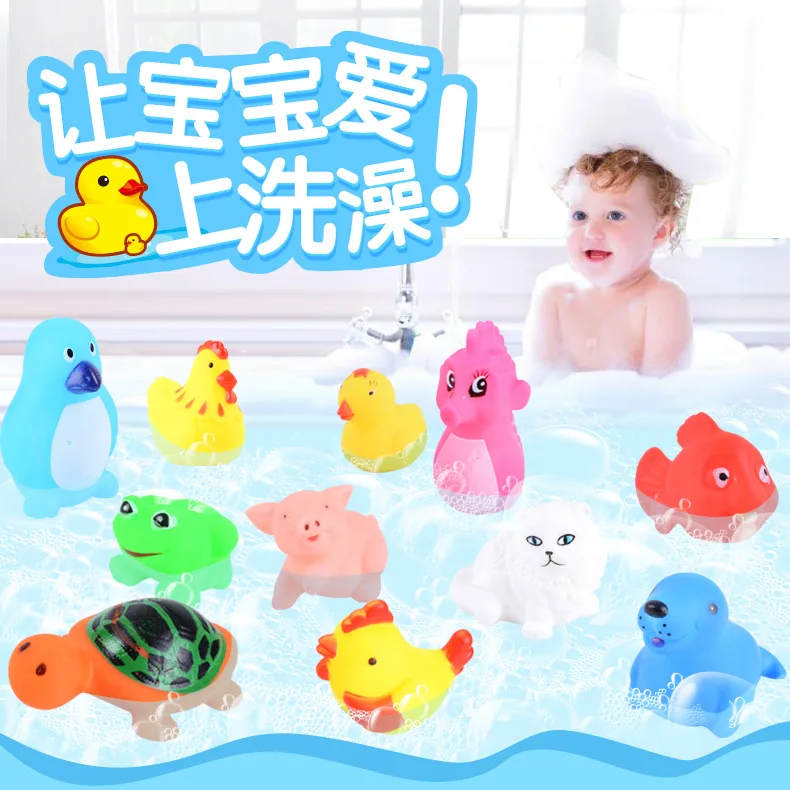 Детские желатиновые игрушки для купания в воде Мультяшные животные щипчики и