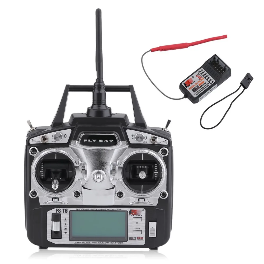 

Flysky FS-T6 FS T6 Mode 2 6ch 2.4g with LCD Screen Transmitter with FS R6B Receiver For RC Helicopter
