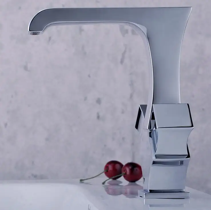 Латунный Смеситель для раковины с одним отверстием хромированный смеситель в