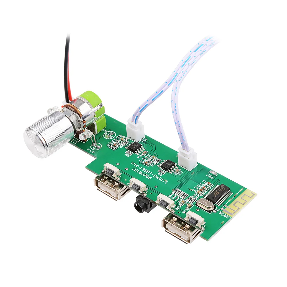 Плата усилителя Bluetooth AIYIMA 5 В 5Wx2 USB светодиодный RGB светильник с поддержкой MP3 WMA WAV