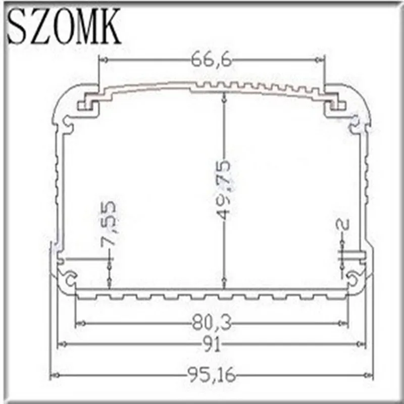 1 шт. Электрический темно серый экструзионный алюминиевый ящик szomk 55*95*150 мм