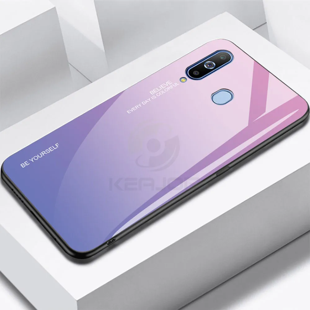 Keajor чехол для samsung Galaxy A40 A60 A70 чехол Роскошный градиентный закаленное стекло Жесткий чехол для samsung A 40 60 70 чехол Hoesje