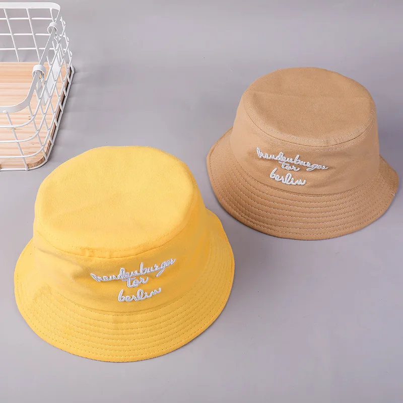 2019 summer new Korean embroidery single row letters casual basin cap men and women collapsible fisherman hat | Аксессуары для