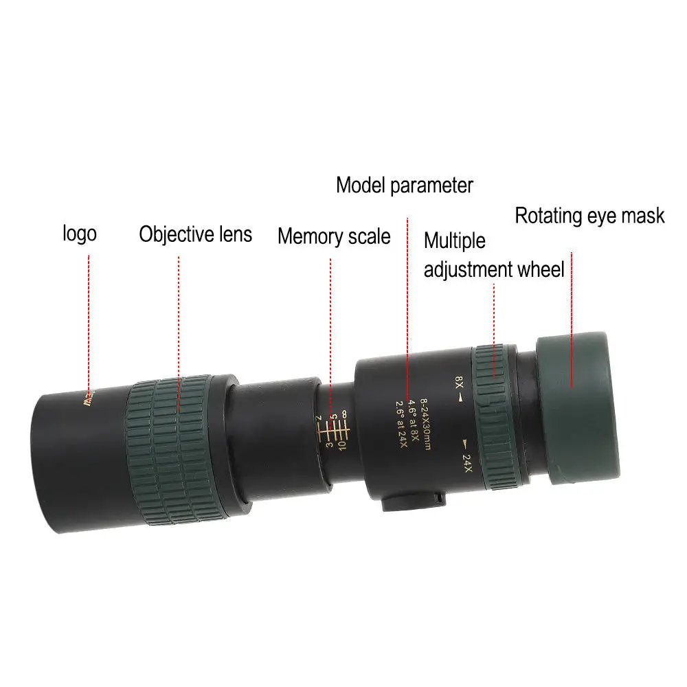 HK Portable 8X-24X Zoom Optical Telephoto Telescope Monocular Clip Phone Camera Lens for iPhone Samsung Xiaomi Redmi | Мобильные