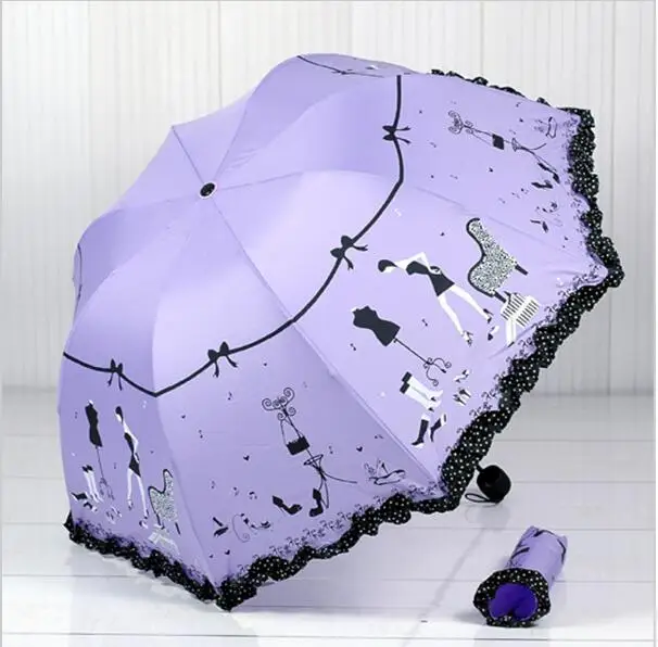 Новое фортепиано красота девушка складной зонт Ms солнечный или дождливый