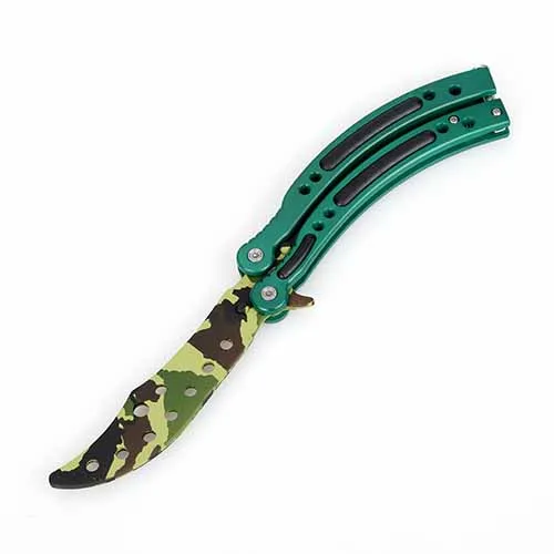 Green Swayboo складной нож бабочка в ноже выцветает doppler цвета игра бабочка тренировочный нож CS GO тренировочный нож не затачивается - Цвет: Green