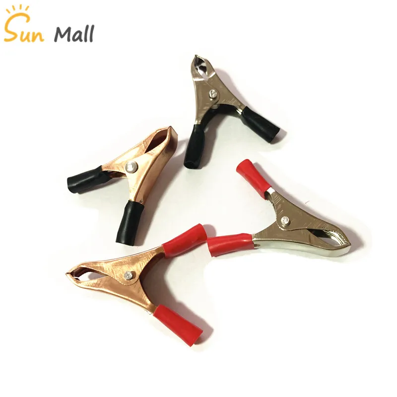 

1PC Plastic Boot Coated Metal Battery Alligator Clips 56mm 10A