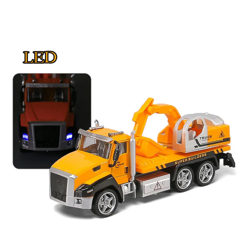 1:42 Children Educational Alloy and plastic Truck Toy Car Model Traffic with Sound LED Effect Engineering Vehicle Baby Toys | Игрушки и