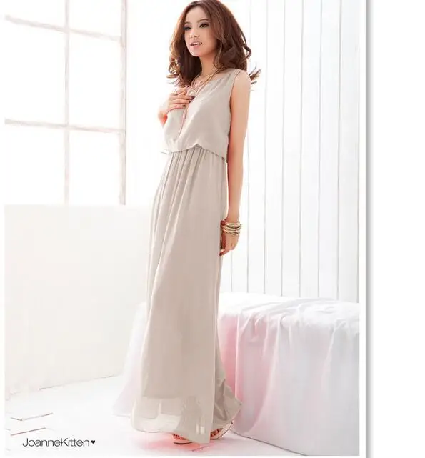 JOYINPARTY женское Бохо шифоновое платье макси платья без рукавов для девочек 8 цветов