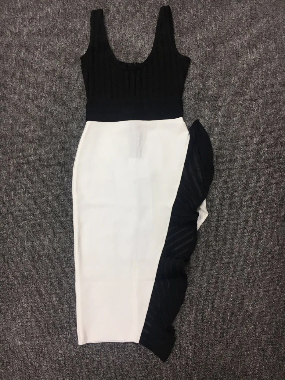 Новое поступление 2018 белый черный сетчатая одежда с оборками без рукавов на