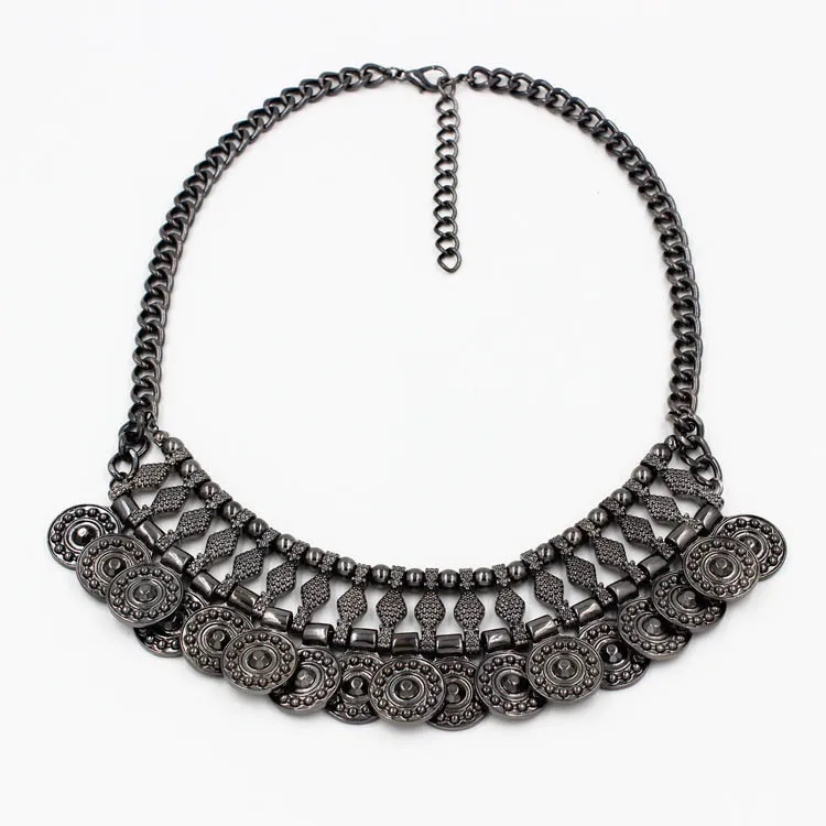 Wholesale 3pcs Fashion necklace for women 2015 vintage brand black coin pendants statement necklaces colares femininos A936 | Украшения и