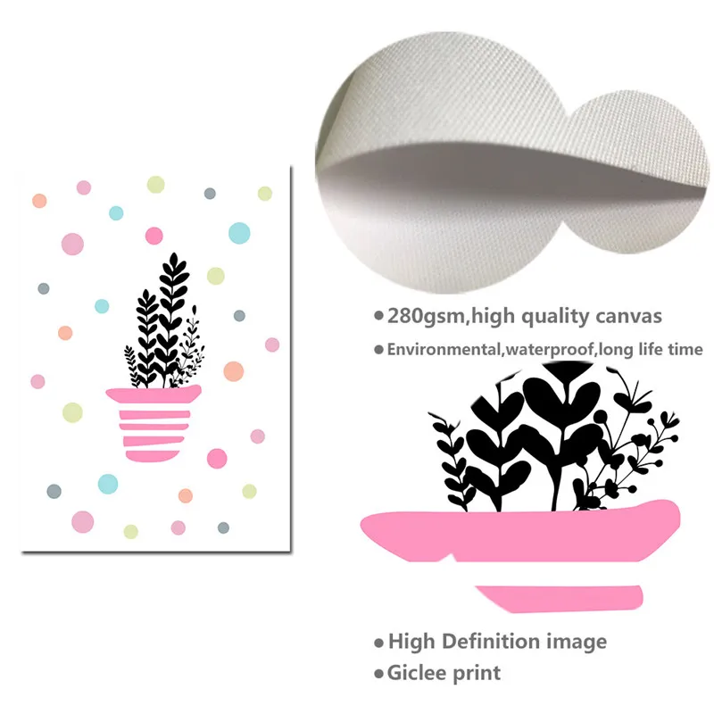 Картина на холсте "Розовый кавайный единорог" с мультяшным постером для детской комнаты, декорирование гостиной, северный декор спальни для маленькой девочки.