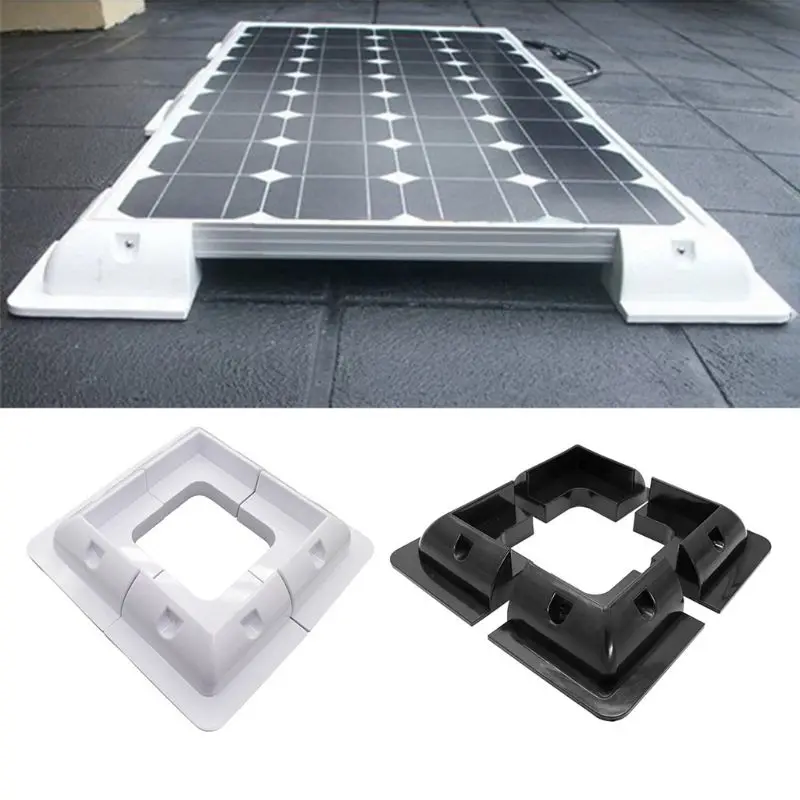 

New 4 Pcs ABS Edges Solar Panel Mounting Brackets Black Corner Set Kit For RV Yacht/Solar Panel Corner Bracket Accessory