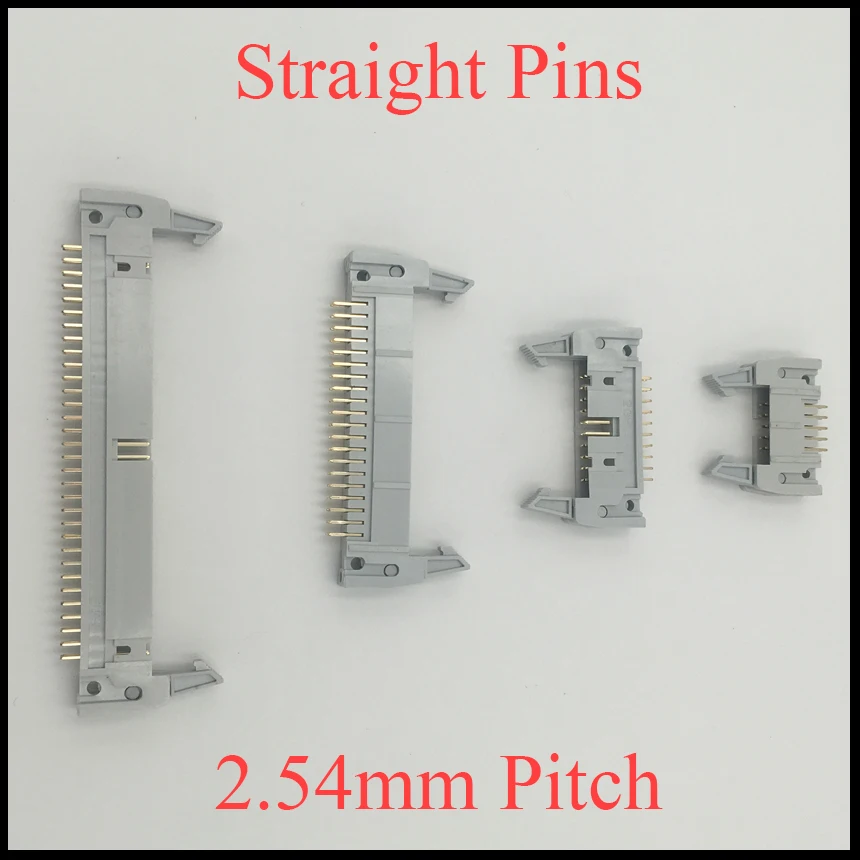 DC2 30P 34P 40P 50P 64P 30 34 40 50 64 Pins 2.54mm Pitch Grey 180 Straight Ejector Header Connector Male PCB IDC Horn Socket Box DC2 30P 34P 40P 50P 64P 30 34 40 50 64 Pins 2.54mm Pitch Grey 180 Straight Ejector Header Connector Male PCB IDC Horn Socket Box
