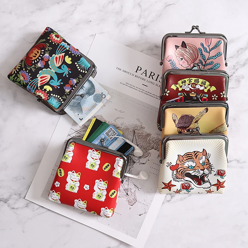 Кошелек для монет женский кожаный милый мини студенческий индивидуальный