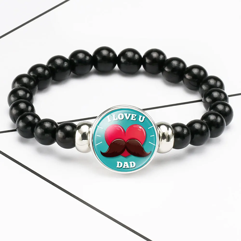 Браслеты с бусинами в виде супер папы любовью подвески купола кабошоном модные