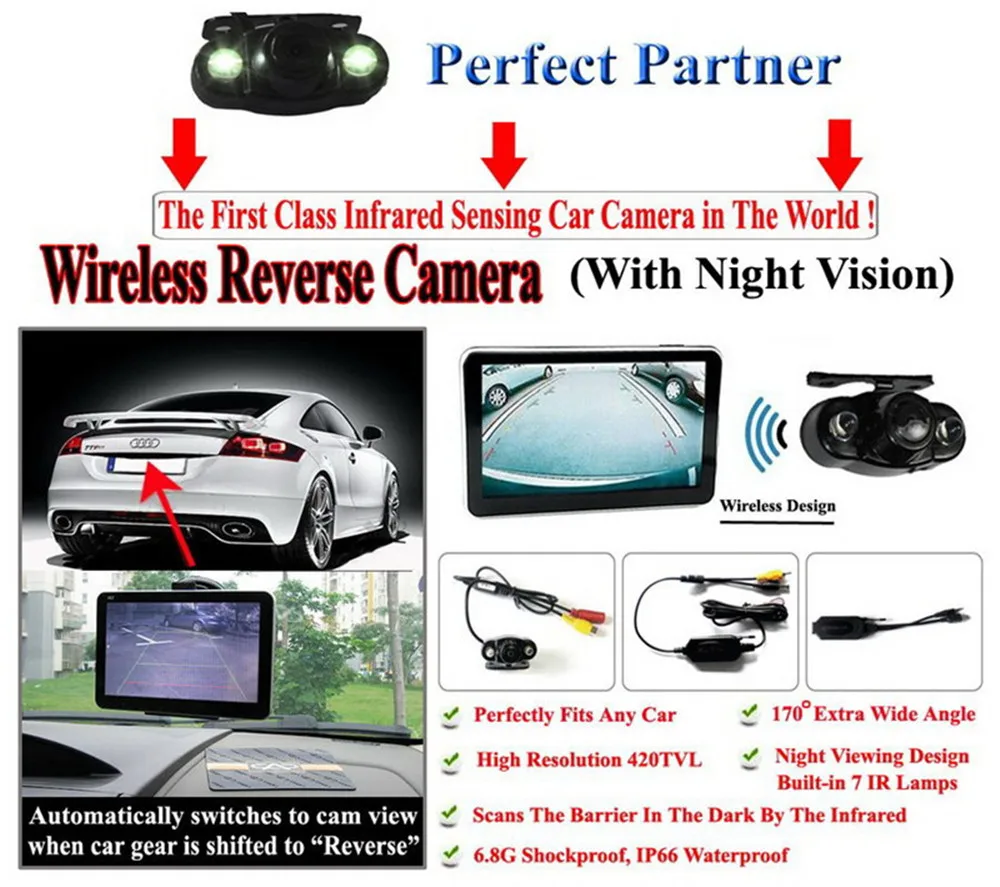 GPS Навигации Заднего Вида системы! 7 дюймов Спутниковой навигации Автомобиля 256 М/8