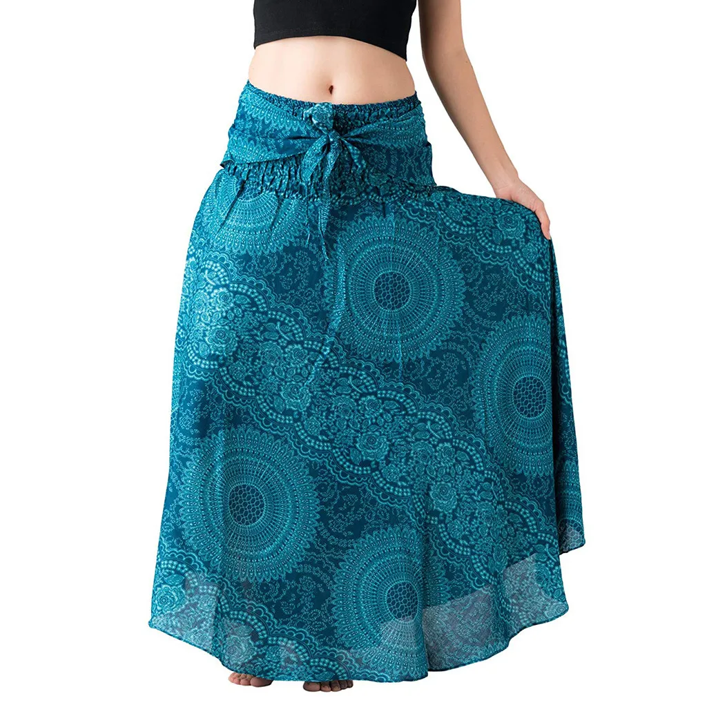 Bohemian skirts womens plus size long for women Long Hippie Gypsy Boho Floral Halter Skirt Cotton Apr | Женская одежда