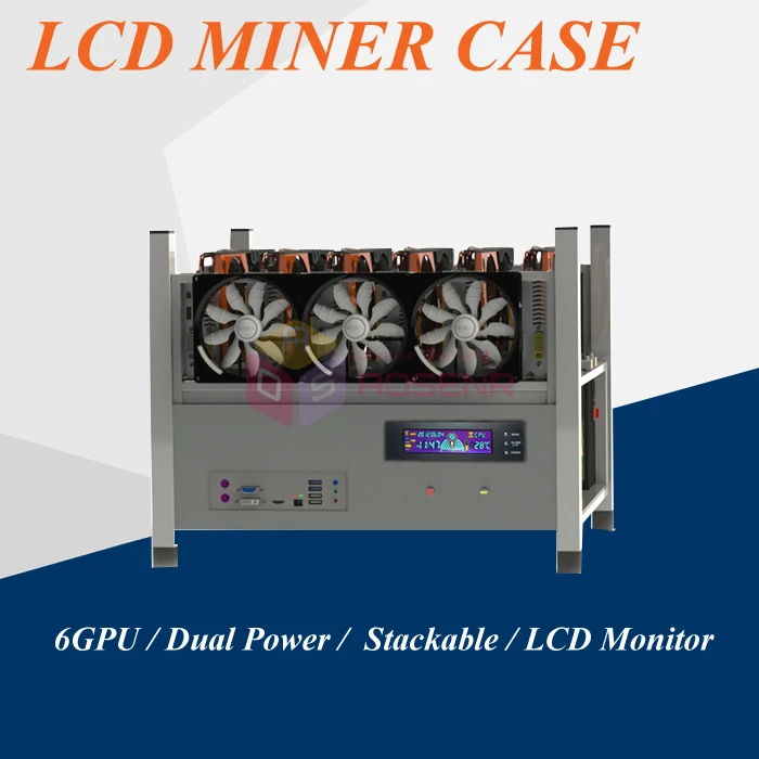 Чехол с открытым воздухом для майнинга 6 GPU компьютер установка ETH вентиляторов и