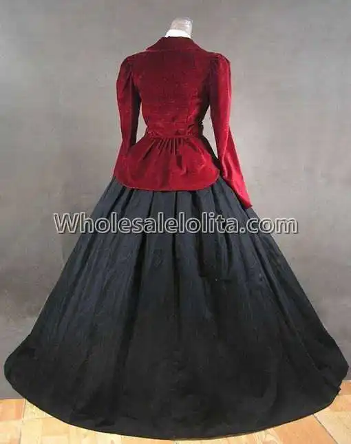 Бархатное платье премиум-класса в викторианском стиле эдвардянь аббатском