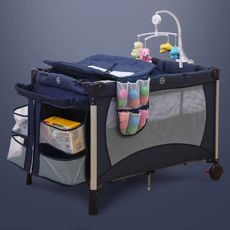 Coolbaby игровая кровать, многофункциональный складной детский портативный Bb Европейская детская колыбель - Цвет: blue