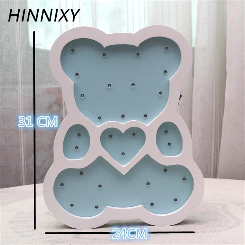 Hinnixy мультяшный медведь Ночная лампа детские ночные светильники детская
