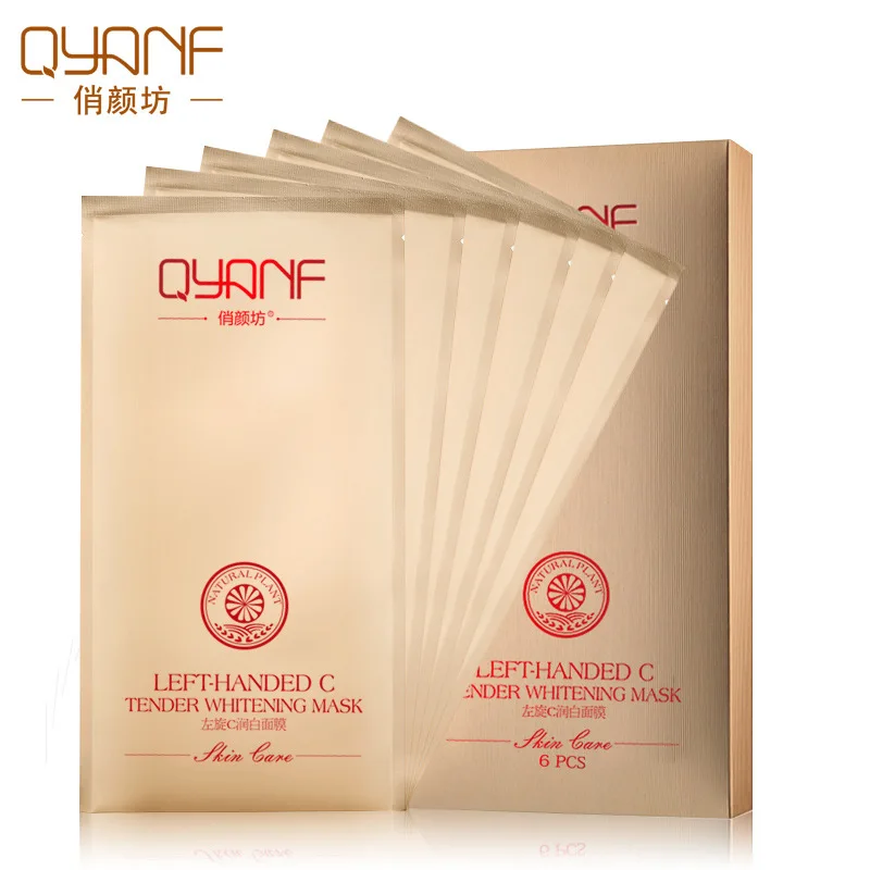 Qyanf левовращающий VC отбеливающая маска для лица уменьшение меланина удалить