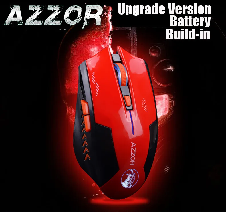 AZZOR перезаряжаемая беспроводная мышь Mute Butto игровые мыши 2400 dpi 2,4G FPS геймер литиевая батарея Встроенный для ПК ноутбук компьютер