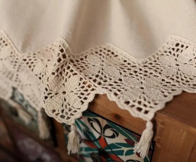 Полузанавеска Модная вязаная крючком однотонная занавеска искусственная для