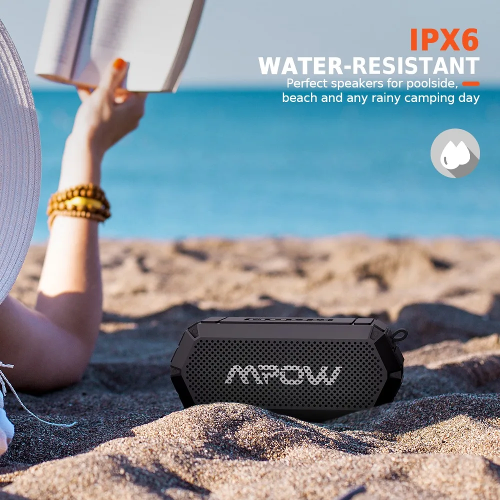 Mpow черный Bluetooth динамик Портативный Открытый водонепроницаемый HiFi стерео звук