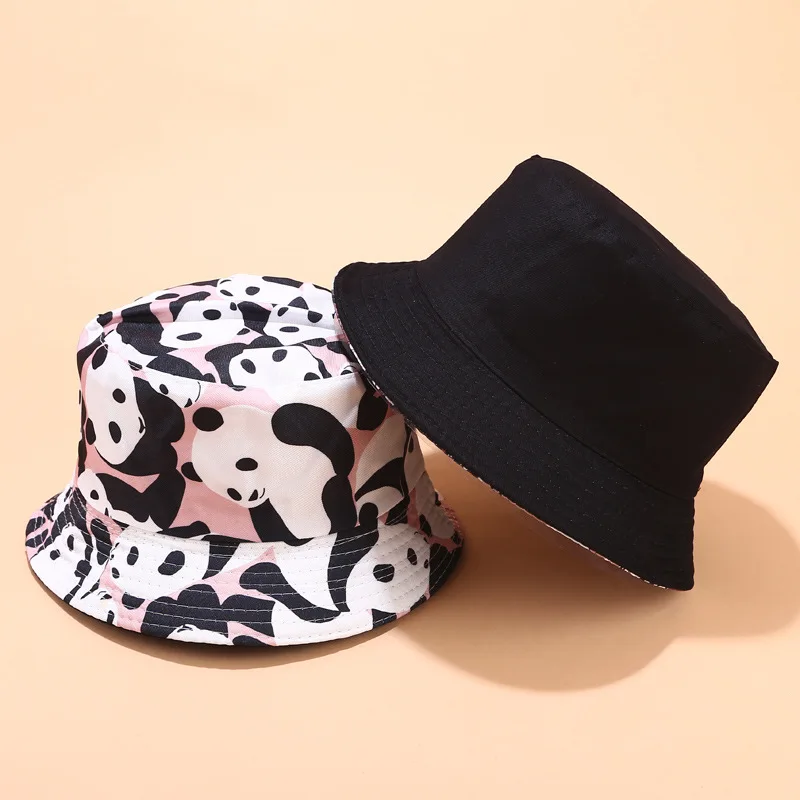 

2019 Cotton Double sided Cartoon Graffiti Bucket Hat Fisherman Hat outdoor travel hat Sun Cap Hats for Men and Women 10