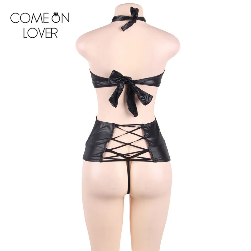 Comeonlover мини повязки ночное выдалбливают искусственная кожа сексуальное нижнее