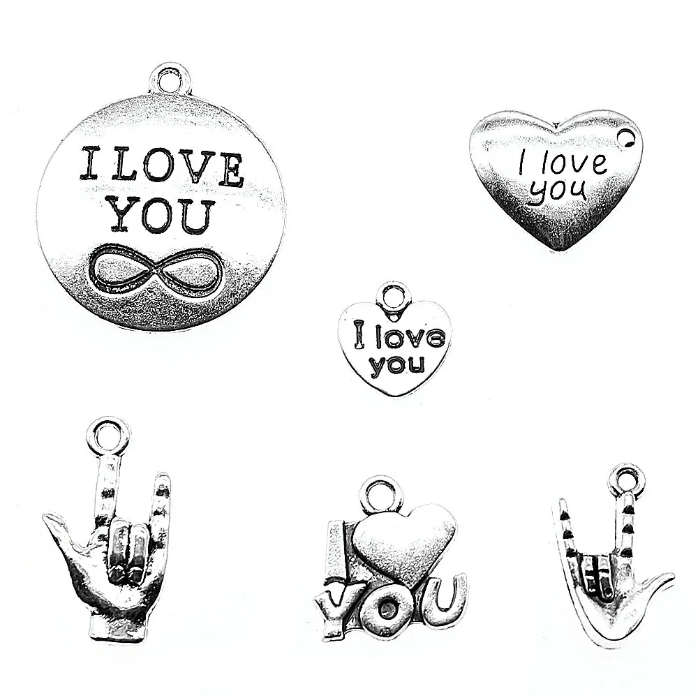 

Love Gesture Charms Antique Silver Color I Love You Pendant Charms Love Hand Gesture Charms For Jewelry Making Diy