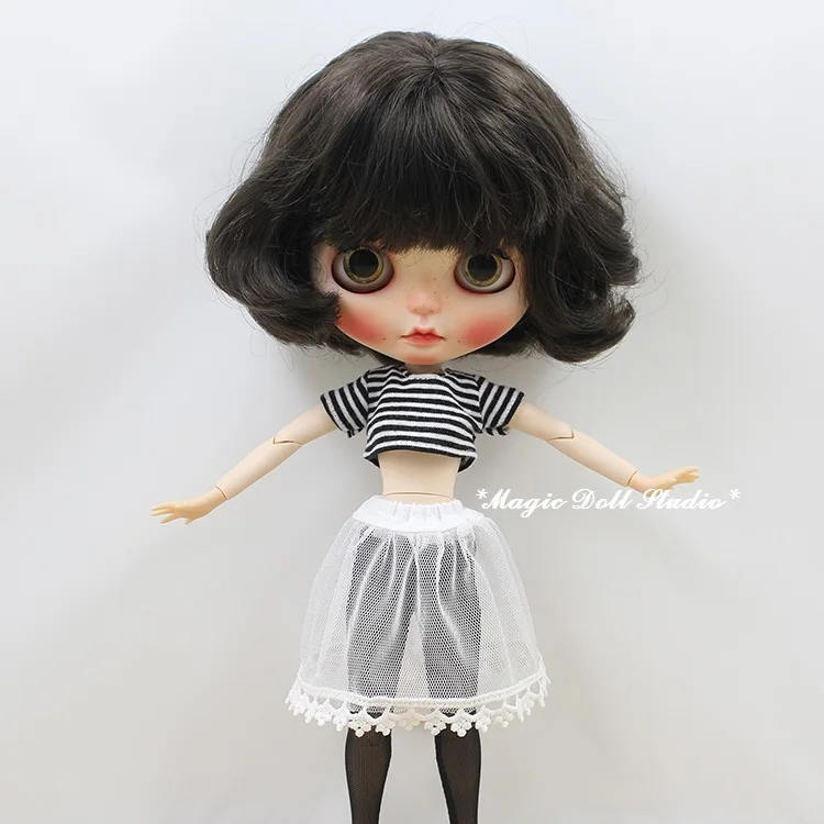 Кукла azone черный топ в полоску сетчатая юбка и колготки комплект для кукол Blyth