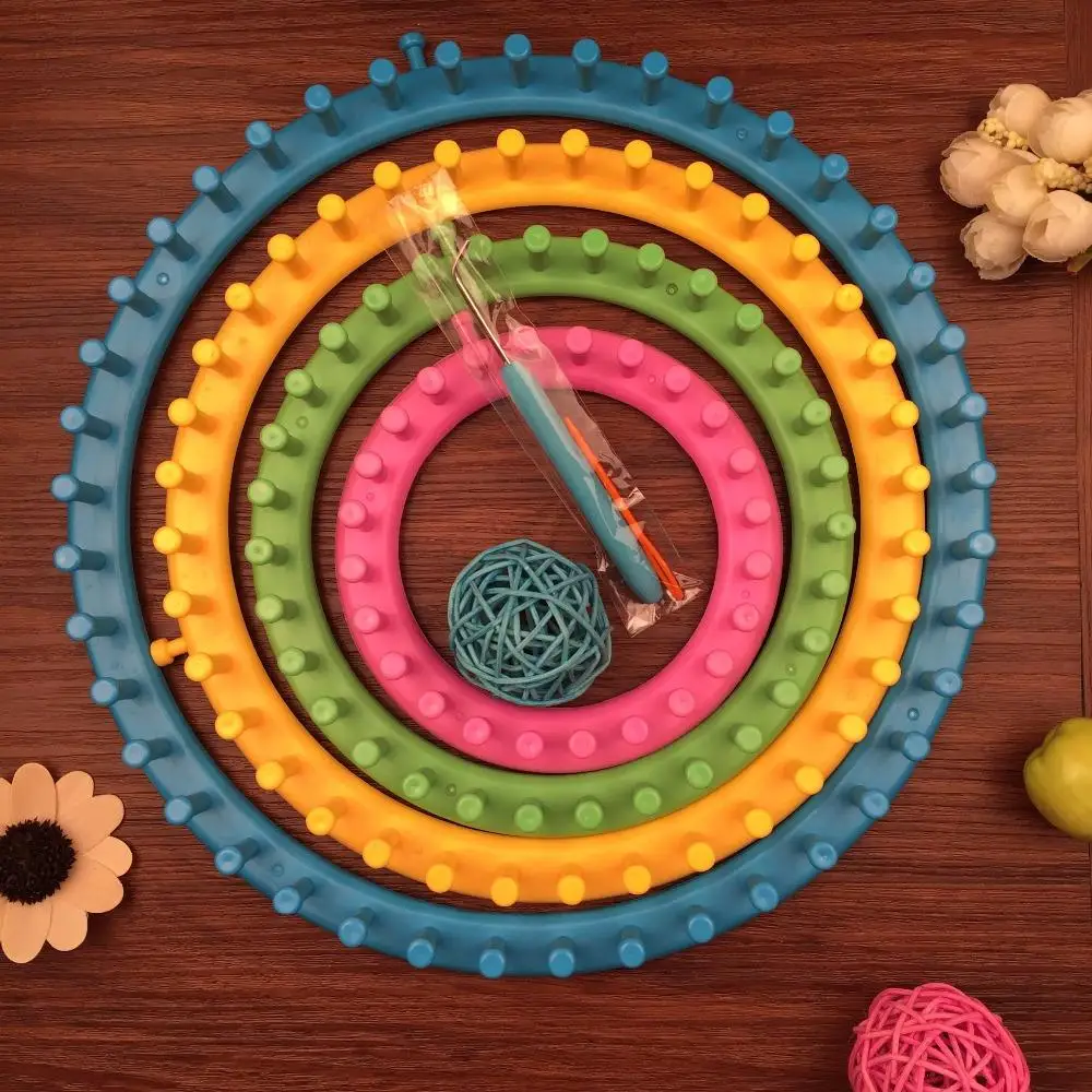 Бесплатная доставка цветной круговой вязальный станок 4 размера 14 см 19 24 29 для