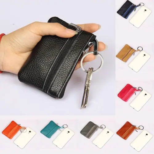 Мягкий кошелек из ПУ кожи для мужчин и женщин с отделением монет ключей на молнии