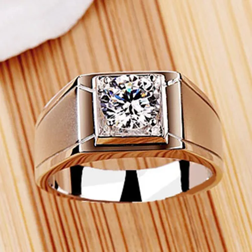 Оптовая продажа классическое Твердое 14K белое золото 1CT синтетический бриллиант