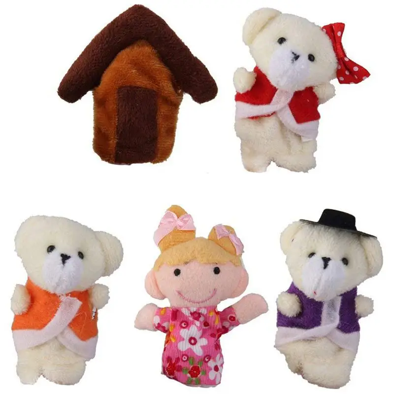 

Lot of 5 pcs Finger Puppets Fairytale Fairy Tale Goldilocks and Three Bears