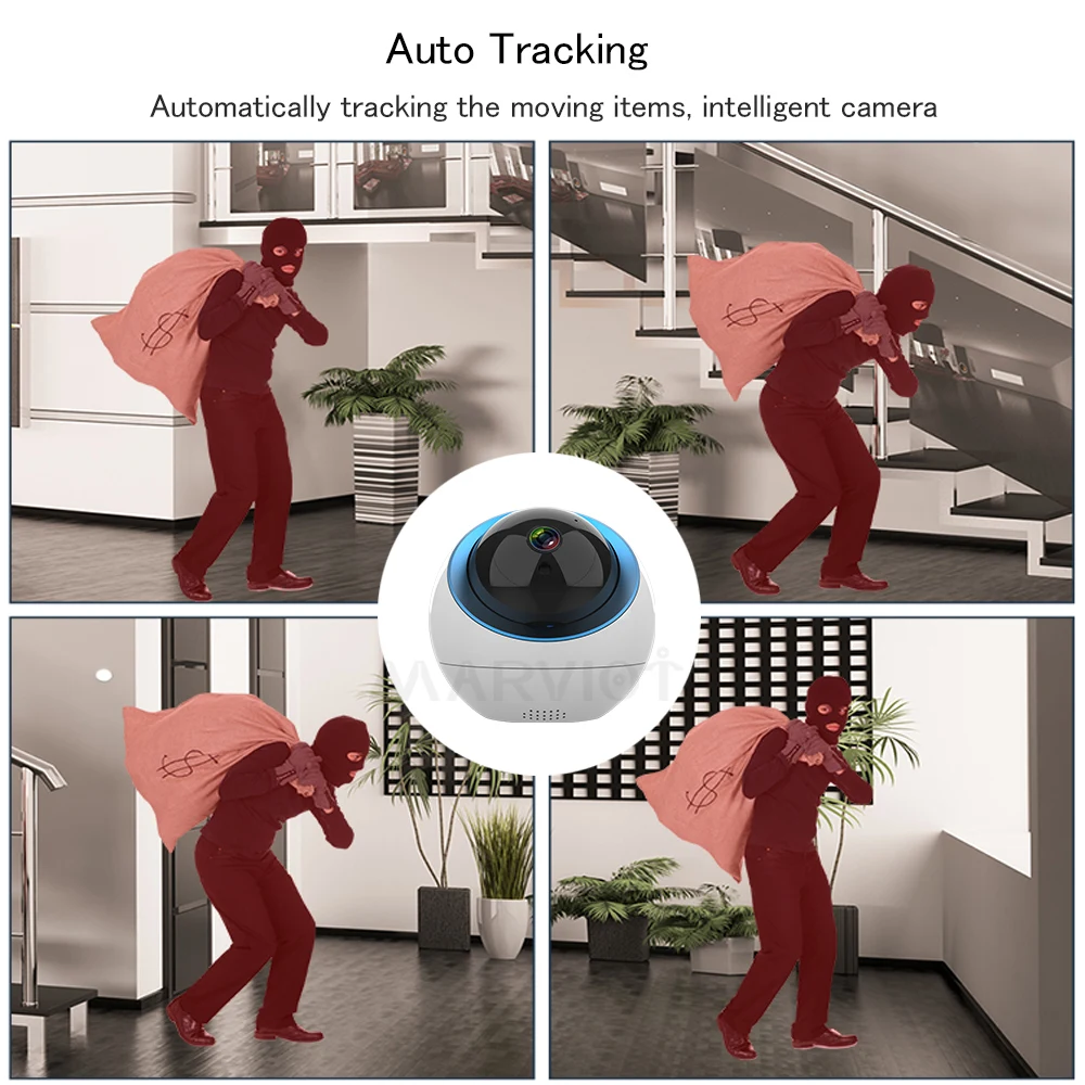 IP Camera WIFI Home Security WIFI Camera PTZ Auto Tracking CCTV Camera 1080P Two Way Audio Video Surveillance 2MP Baby Monitor