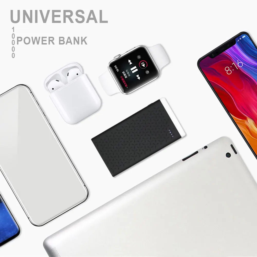 KISSCASE 10000 мАч 2 USB порта Power Bank быстрое зарядное устройство для путешествий