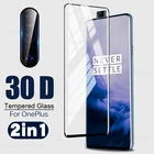 Закаленное стекло для Oneplus7 Pro 30D, 2 в 1, для Oneplus 7, 8, 7pro полный закругленный протектор экрана, пленка для объектива камеры