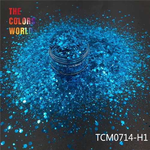 TCM0714-H1 50g TCT-194 Шестигранная форма металлический обычный цвет лак для ногтей для дизайна ногтей DIY Украшение для тела макияж FacePainting Руководство DIY - Цвет: TCM0714-H1 50g